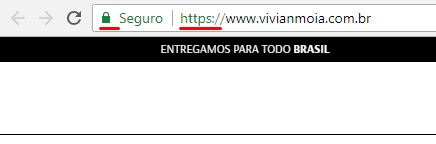 site seguro, site vivian moia, exemplo de site seguro, https://www.vivianmoia.com.br/, imagem mostra um print da barra de navegação de um site seguro, destacando os icones do cadeado e o s do HTTPS